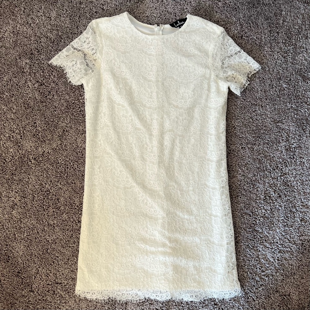 White Lulus Lace Dress Size XS